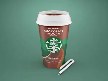 Starbucks Chocolate Mocha with paper straw
